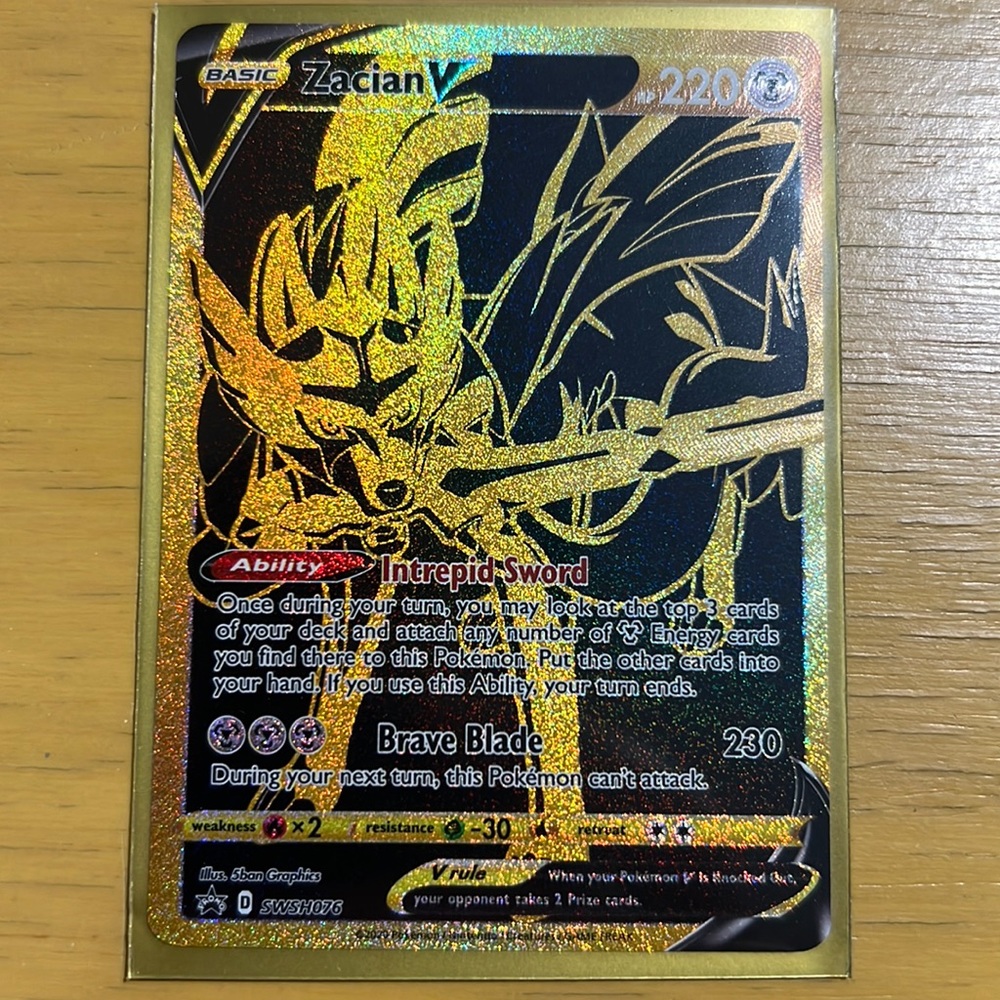 Pokémon Zacian V SWSH076 Black Gold Sword Shield Promo